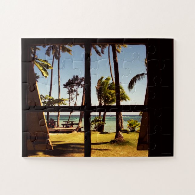 Tropical Fiji Beach Scene 11x14 30pc jpcna Jigsaw Puzzle (Horizontal)