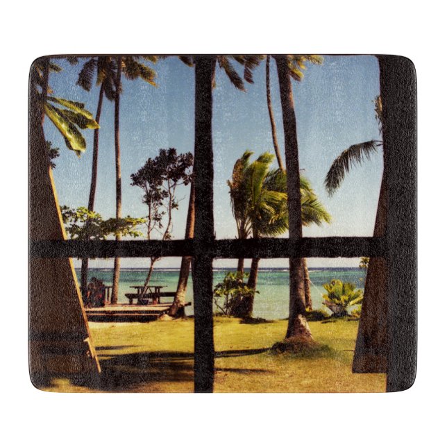 Tropical Fiji Beach Scene cbcnm Cutting Board (Front)