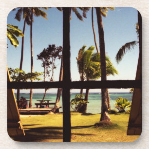 Tropical Fiji Beach Scene coastercna Coaster
