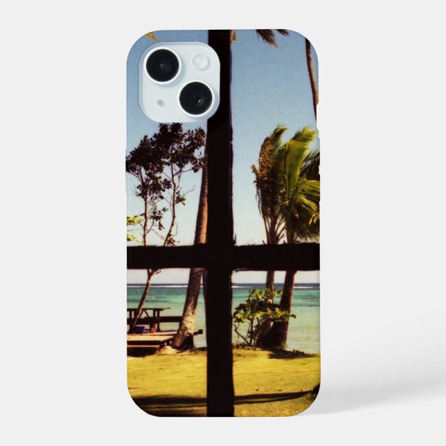Tropical Fiji Beach Scene iphcna iPhone 15 Case (Back)