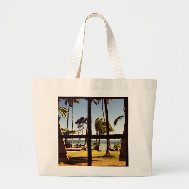 Tropical Fiji Beach Scene jtcnm Large Tote Bag (Front)