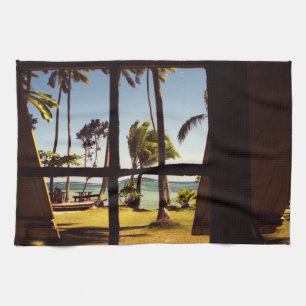 Tropical Fiji Beach Scene ktcn Tea Towel
