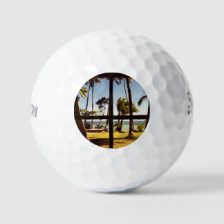 Tropical Fiji Beach Scene ssf gbcna Golf Balls