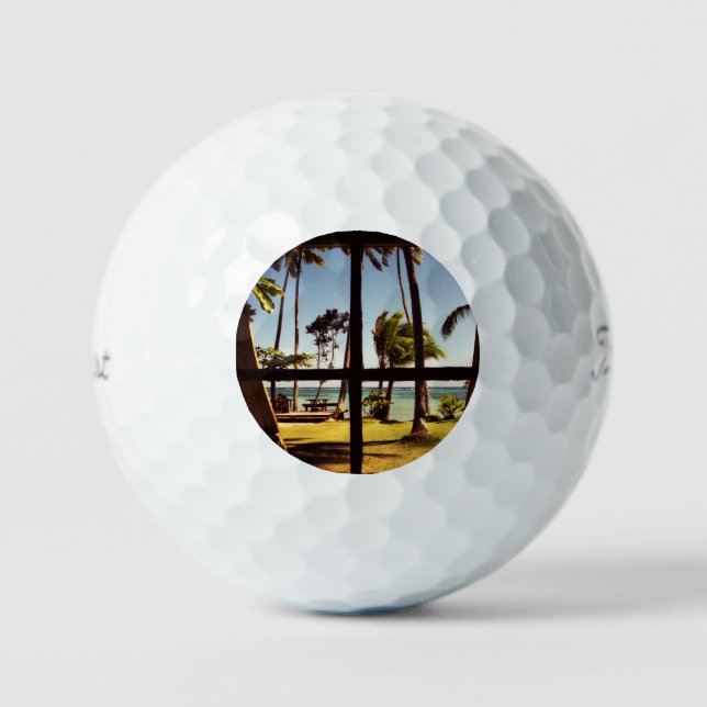 Tropical Fiji Beach Scene tpv1 gba Golf Balls (Front)
