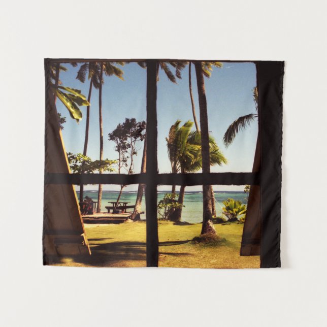 Tropical Fiji Beach Scene wtcnm Tapestry (Front (Horizontal))