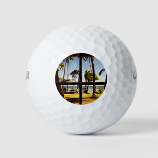 Tropical Fiji Beach Scene wu gbcna Golf Balls