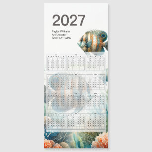 Tropical Fish 2027 Calendar with Magnetic Back