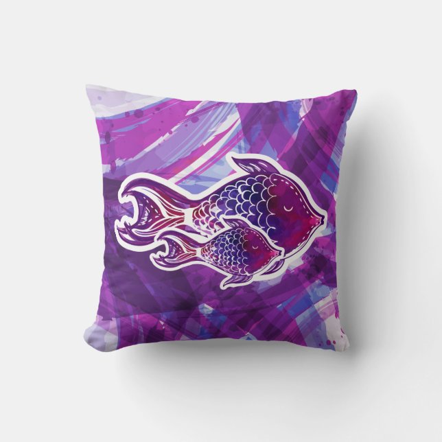 Tropical Fish Abstract Cushion (Front)