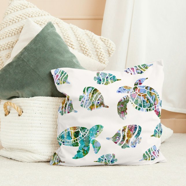 Tropical Fish and Sea Turtles Nursery  Cushion (Creator Uploaded)