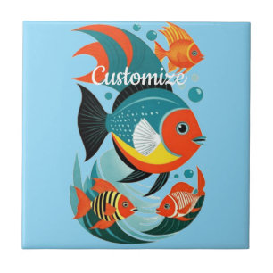 Tropical Fish Assortment Thunder_Cove Ceramic Tile