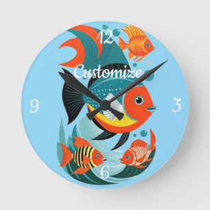 Tropical Fish Assortment Thunder_Cove Round Clock