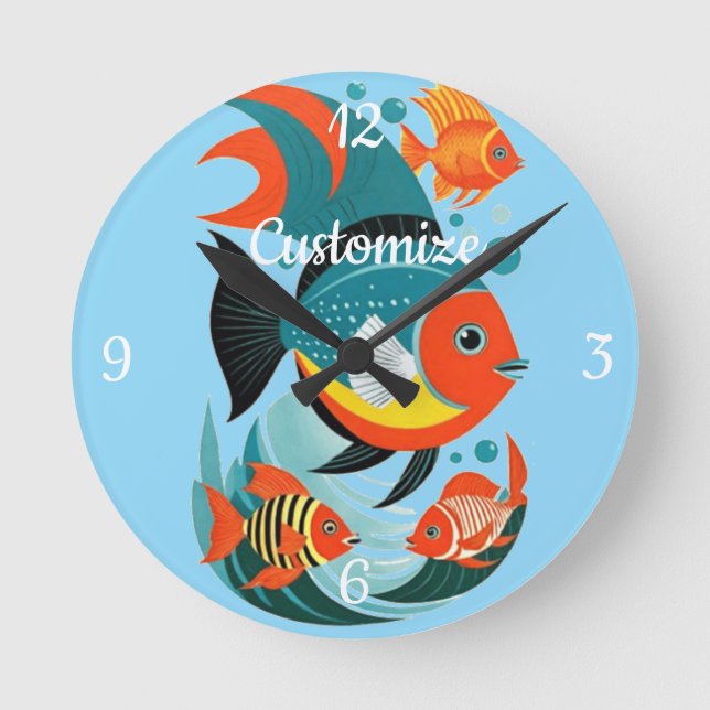 Tropical Fish Assortment Thunder_Cove Round Clock (Front)