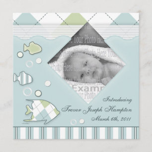 Tropical Fish Baby Annoucement Boy Announcement
