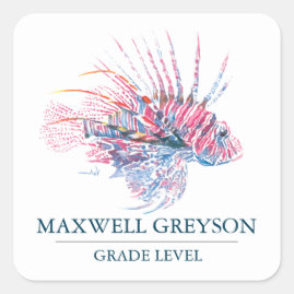 Tropical Fish Back To School  Square Sticker