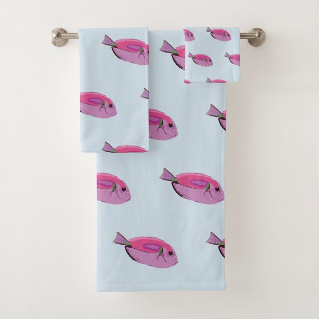 Tropical Fish  Bathroom Towel Set (Insitu)