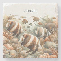 Tropical Fish Coaster, Personalised