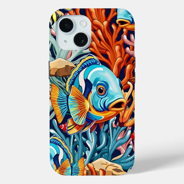 Tropical Fish Colorful Summer Vibes Case-Mate iPhone Case (Back)