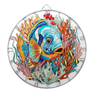 Tropical Fish Colorful Summer Vibes Dartboard