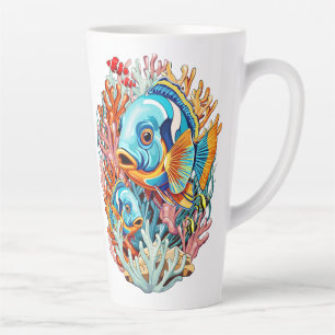Tropical Fish Colorful Summer Vibes Latte Mug