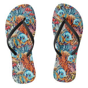 Tropical Fish Colorful Summer Vibes Thongs