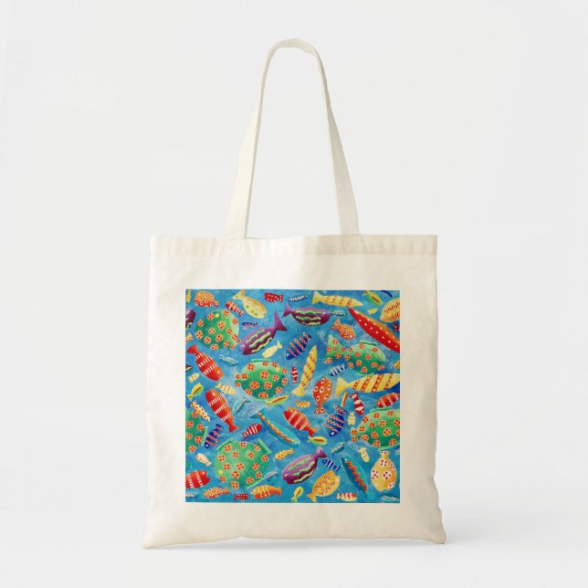 Tropical Fish Colourful Acrylic Painting Tote Bag (Front)