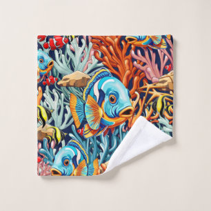 Tropical Fish Colourful Summer Vibes Bath Towel Set