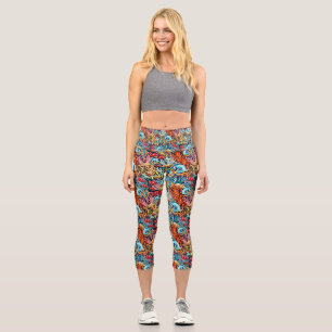 Tropical Fish Colourful Summer Vibes Capri Leggings