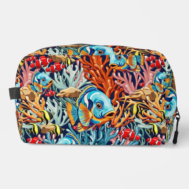 Tropical Fish Colourful Summer Vibes Dopp Kit (Front)