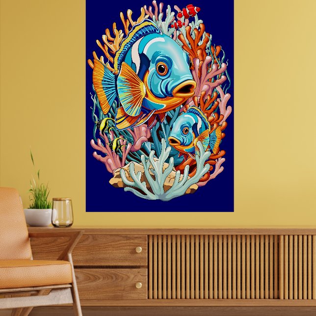 Tropical Fish Colourful Summer Vibes Poster (Living Room 2)