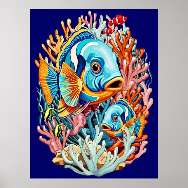 Tropical Fish Colourful Summer Vibes Poster (Front)