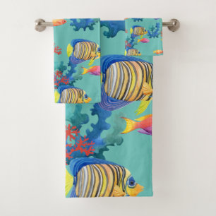 Tropical Fish & Coral Bath Towel Set