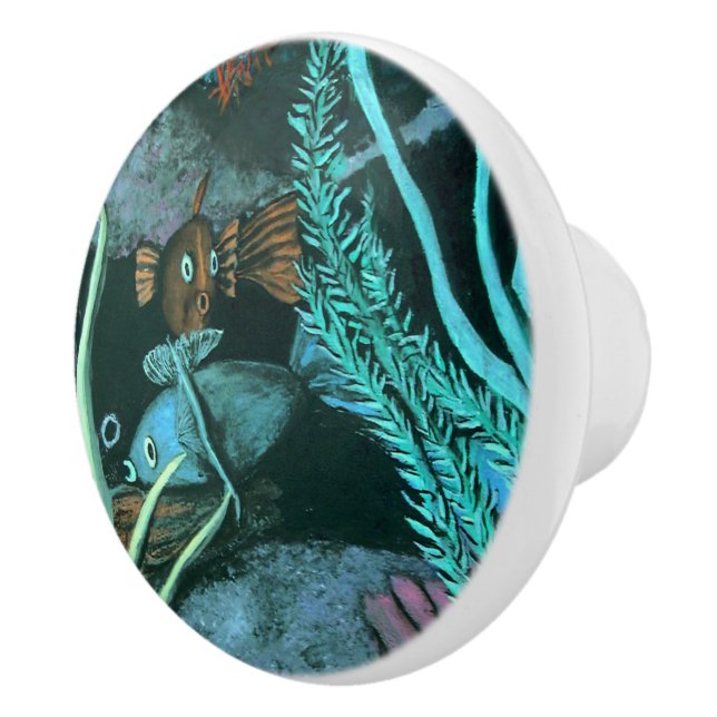 Tropical Fish Coral Reef Ceramic Knob (Right)