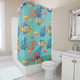 Tropical Fish &Coral Shower Curtain