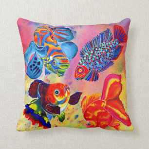 Tropical fish design decorative pillow