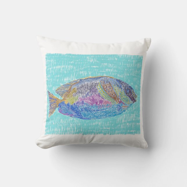 Tropical fish design pillow (Front)