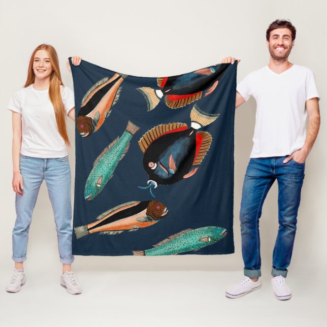 Tropical Fish Fleece Blanket (In Situ)