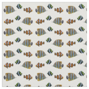 Tropical Fish Frenzy Fabric (choose colour)