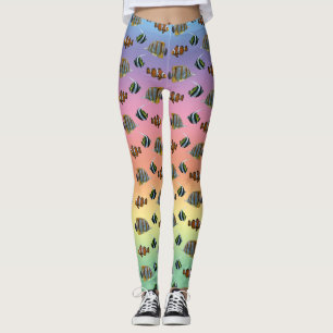 Tropical Fish Frenzy Leggings (Rainbow)