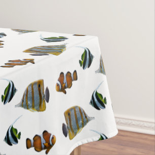 Tropical Fish Frenzy Tablecloth (Choose Colour)