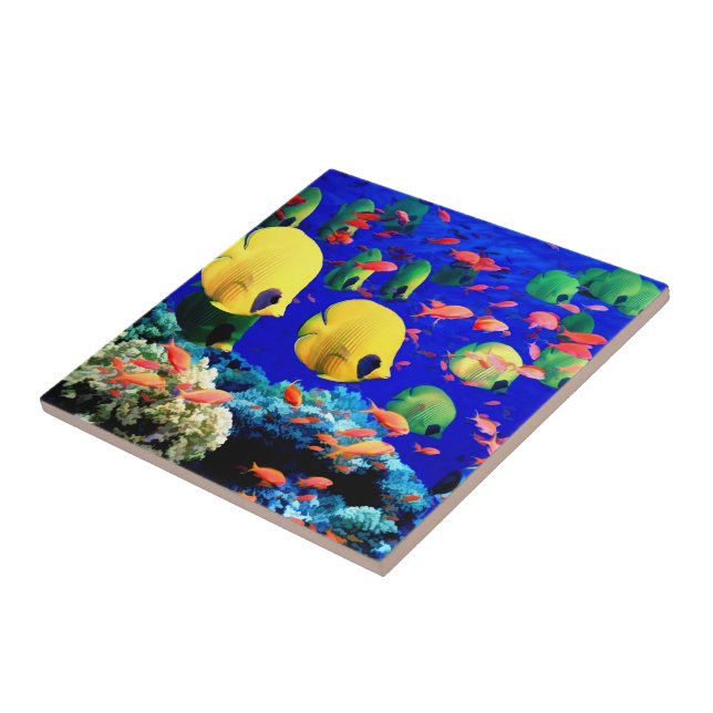 Tropical Fish in Coral Sea Tile (Side)