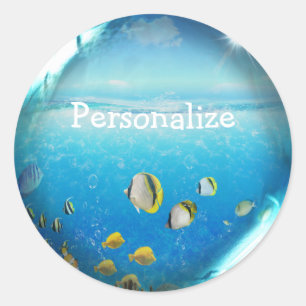 Tropical Fish in Ocean Personalised Stickers