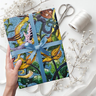 Tropical Fish in the Ocean Abstract Art Wrapping Paper