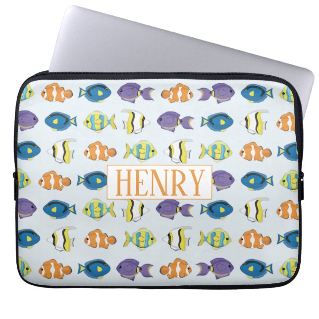 Tropical Fish Neoprene Laptop Sleeve 13 in (Front)