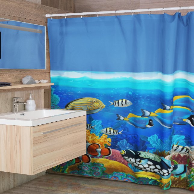 Tropical Fish Ocean Sea design Shower Curtain (Tropical fish shower curtain)
