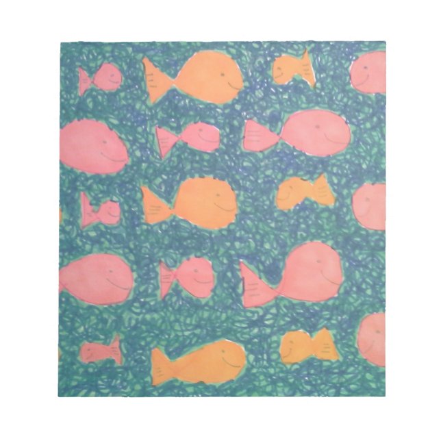 Tropical Fish Painted Pattern Notepad (Front)