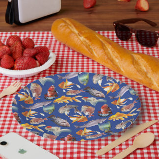 Tropical fish pattern  paper plate