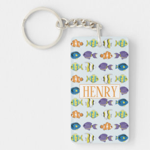 Tropical Fish Pattern photo keychain
