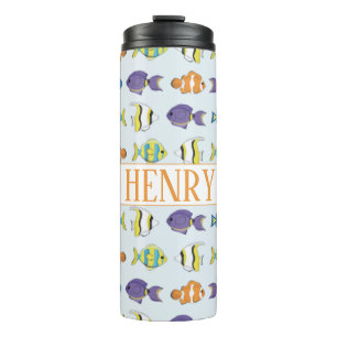 Tropical Fish Pattern Thermal Tumbler
