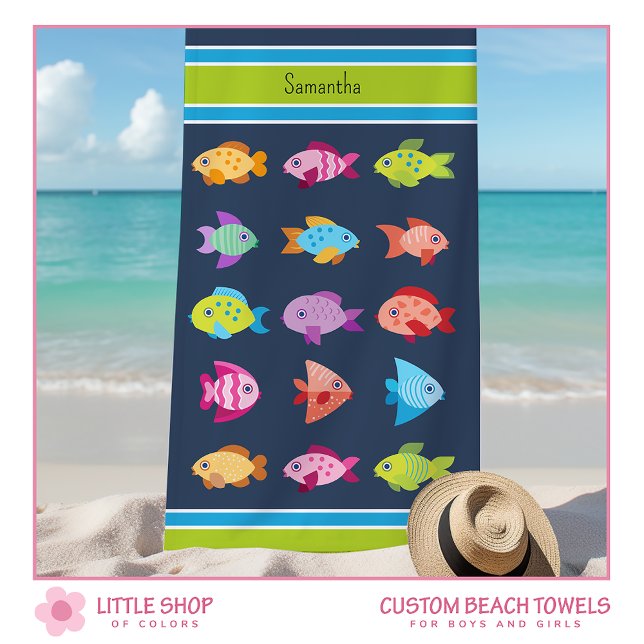Tropical Fish Personalised Beach Towel (Creator Uploaded)