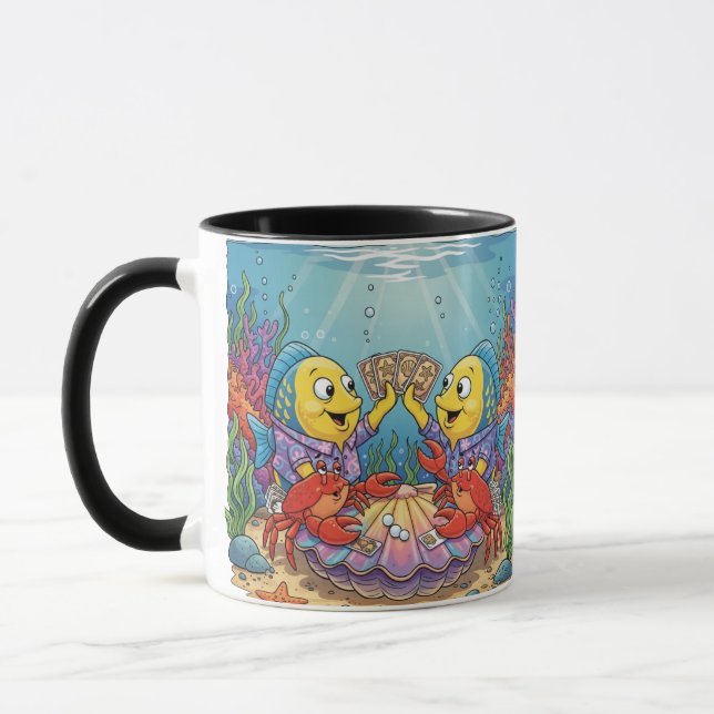Tropical Fish Poker Night: Underwater Casino & Car Mug (Left)